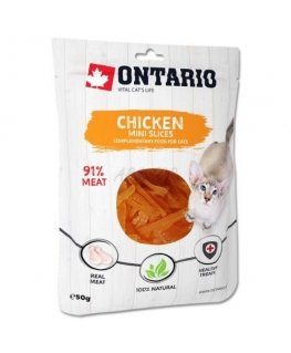 Cat treats : Ontario Cat Mini Chicken Slices 50g.