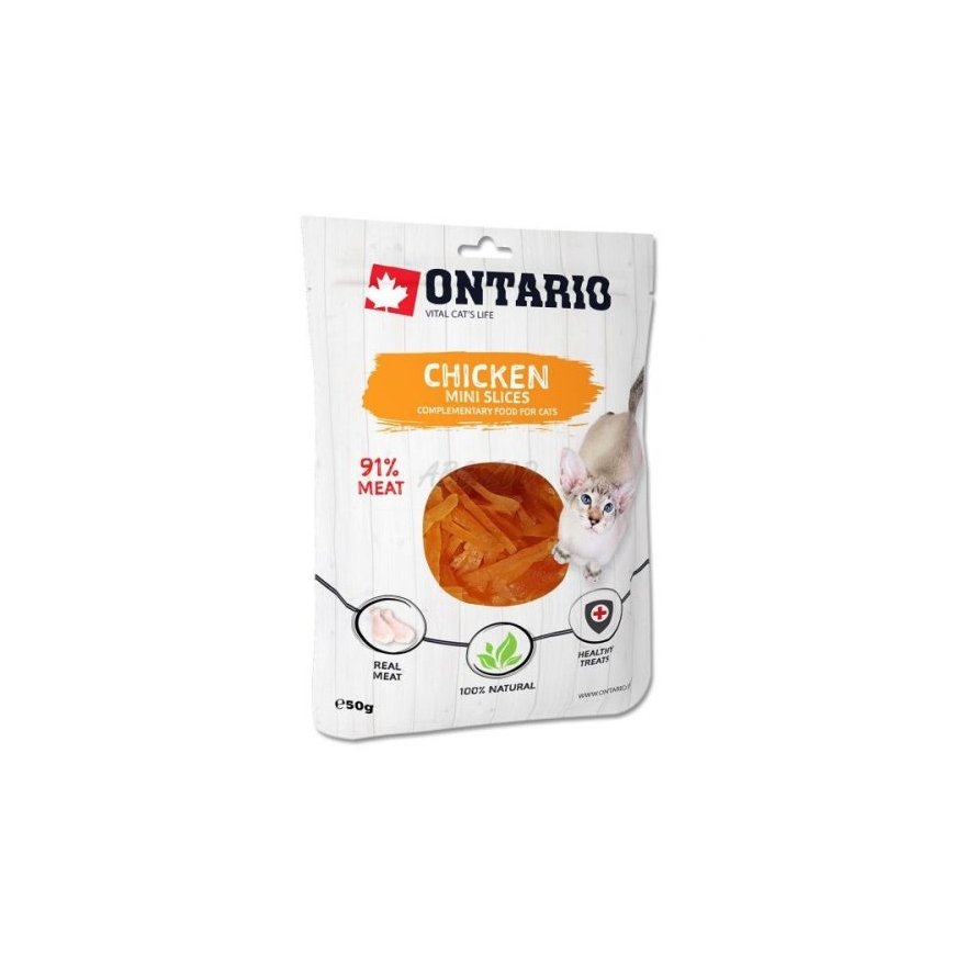 Cat treats : Ontario Cat Mini Chicken Slices 50g.