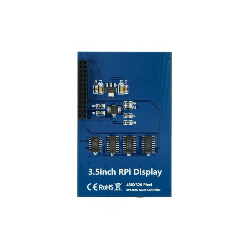 Jutiklinis Varžinis SPI GPIO Ekranas Raspberry Pi Mikrokompiuteriui - LCD TFT 3.5" – 2
