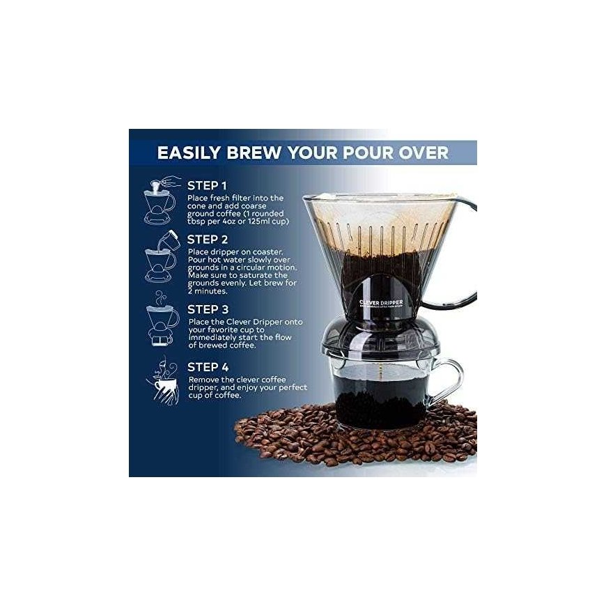 Clever Dripper - L 500ml Transparent gray + 100 filters – 3