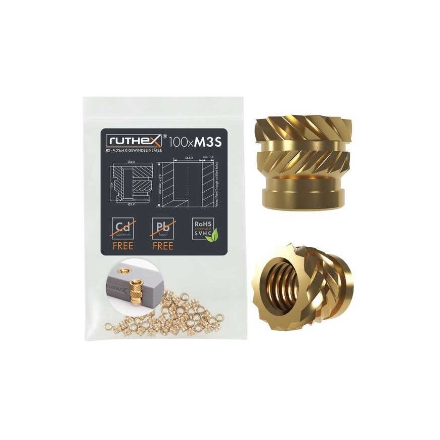 Ruthex M3 Short Threaded Insert –