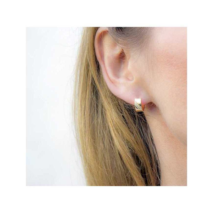 Beneto Charming gold-plated round earrings AGUC2674-GOLD – 3