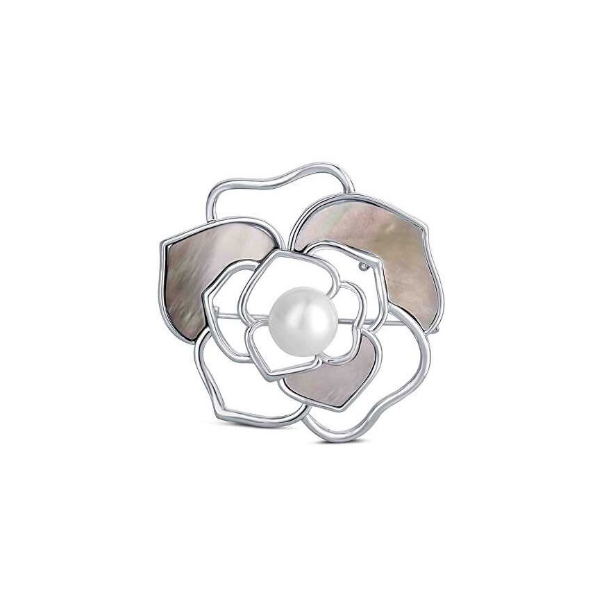Jwl Luxury Pearls Perlinė sagė 2in1 su tikru baltu perlu ir perlamutru JL0627