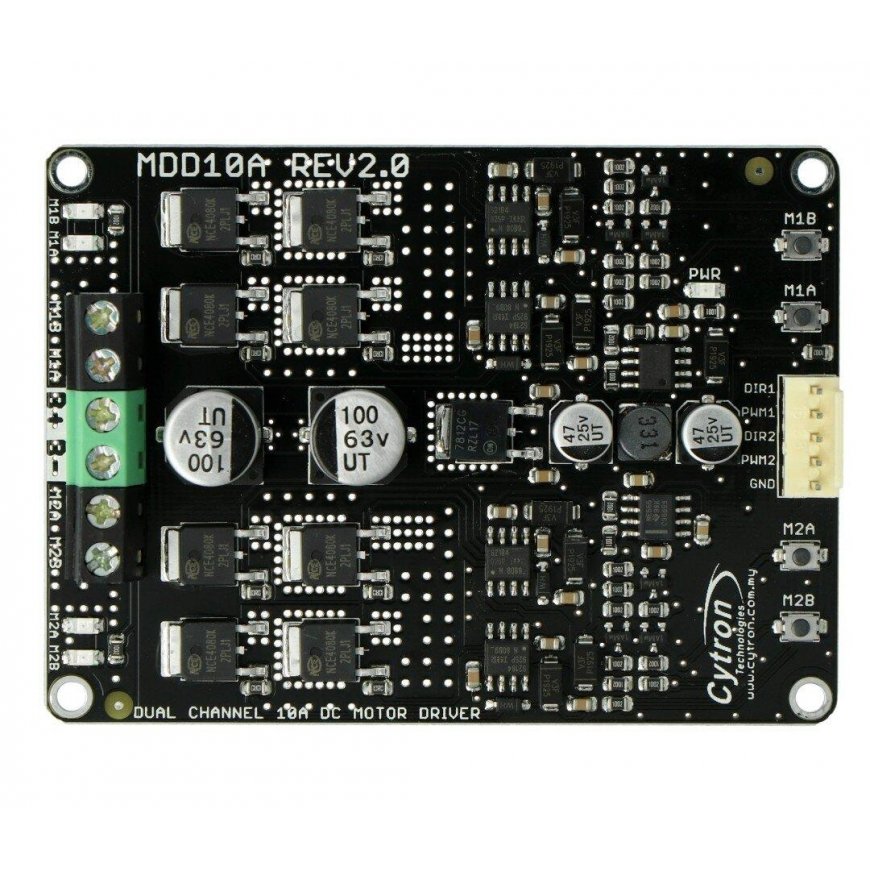 Cytron MDD10A - dviejų kanalų 30V/10A variklio valdiklis – 4