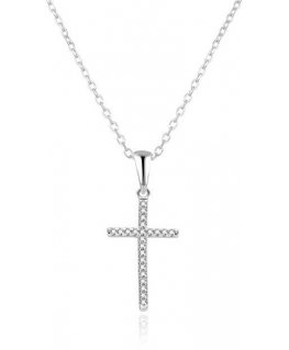 Agate Silver Necklace Cross AGS1595/47 (chain, pendant)