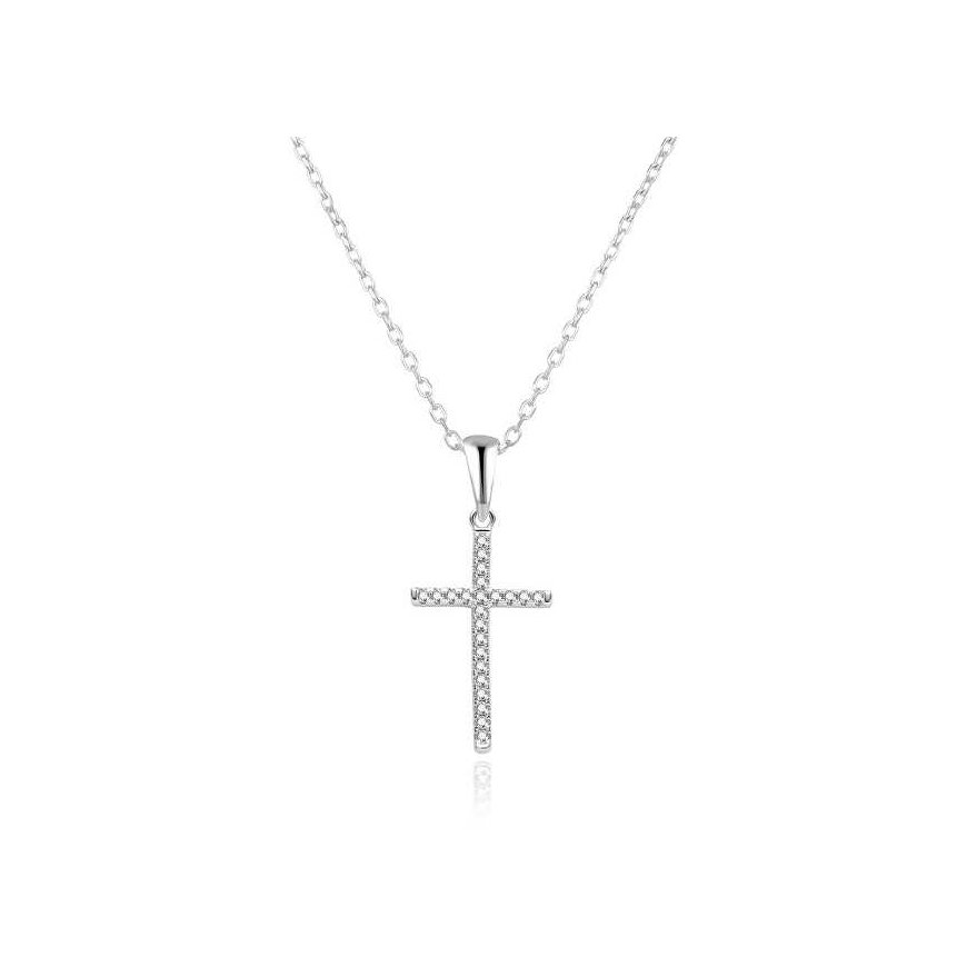 Agate Silver Necklace Cross AGS1595/47 (chain, pendant)