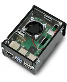 Gravlaser Case for Raspberry Pi 5 with fan - black