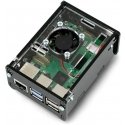 Gravlaser-kotelo Raspberry Pi 5:lle tuulettimella - musta Gravlaser-kotelo Raspberry Pi 5:lle tuulettimella - musta