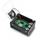 Gravlaser-kotelo Raspberry Pi 5:lle tuulettimella - musta Gravlaser-kotelo Raspberry Pi 5:lle tuulettimella - musta