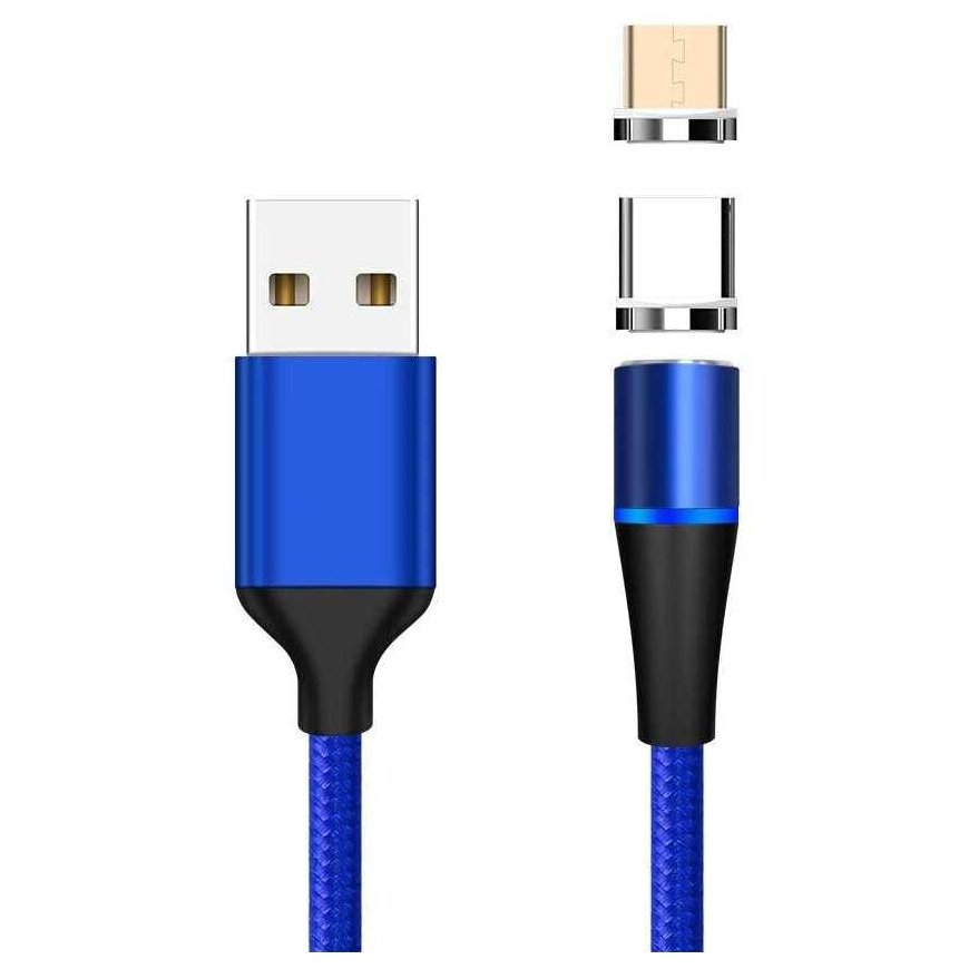 Kabelis USB PremiumCord PremiumCord Magnetinis mikro USB ir USB-C įkrovimo ir duomenų kabelis, 1m, sidabrinis