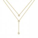 Troli Charming double gold-plated necklace with zircons Troli Charming double gold-plated necklace with zircons