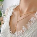 Troli Charming double gold-plated necklace with zircons Troli Charming double gold-plated necklace with zircons