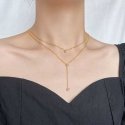 Troli Charming double gold-plated necklace with zircons Troli Charming double gold-plated necklace with zircons