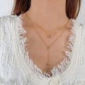 Troli Charming double gold-plated necklace with zircons Troli Charming double gold-plated necklace with zircons