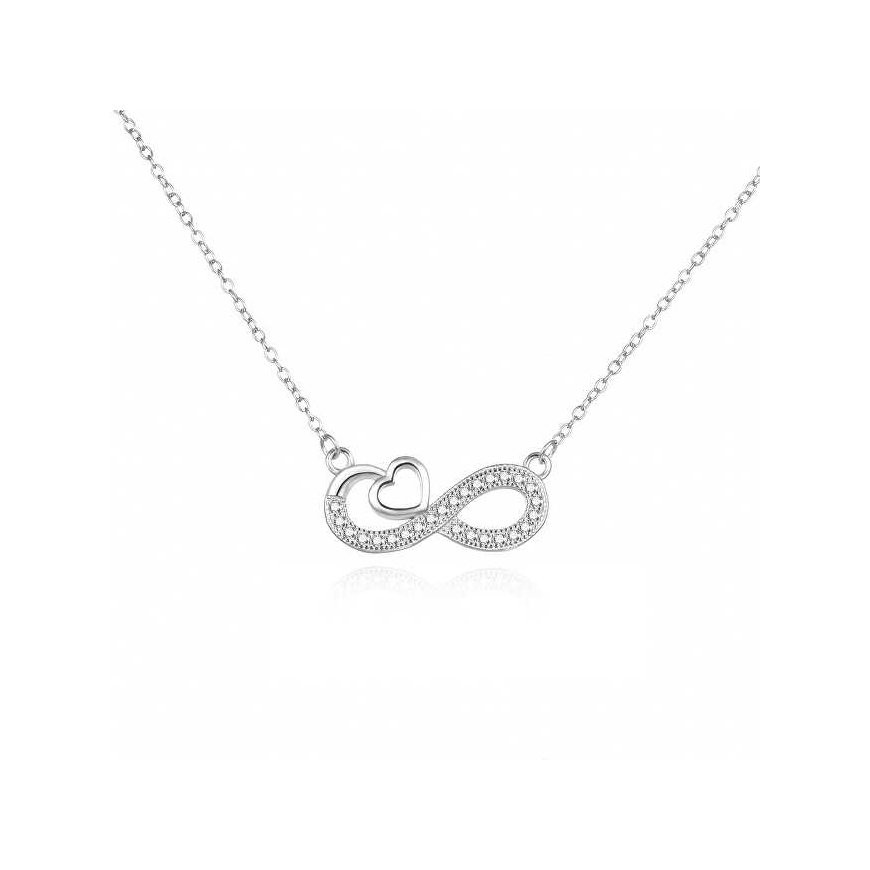 Agate Infinity Love Romantic Silver Necklace AGS1573/47