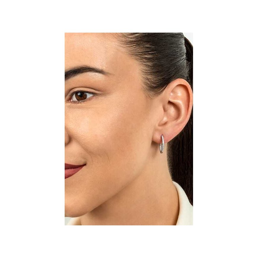 Brilio Silver Shiny round earrings with zircons EA362W – 4