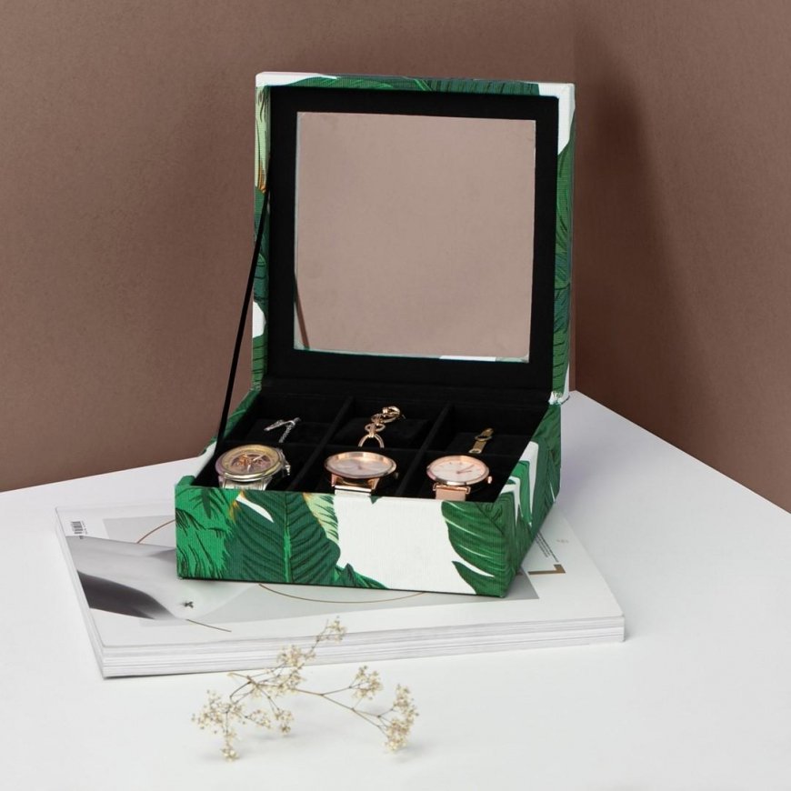 AmeliaHome Jewelry Box / AH / GLASEN / LEAVES / 18X7 – 4