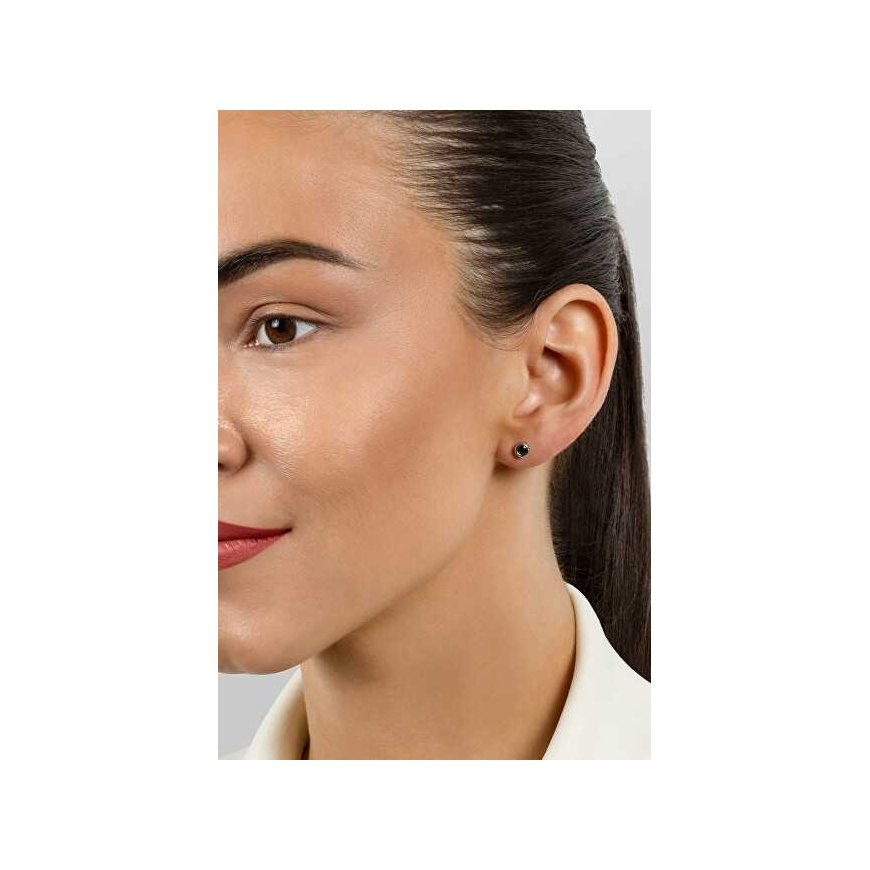 Brilio Silver Timeless gold-plated earrings with green zircons EA609YG
