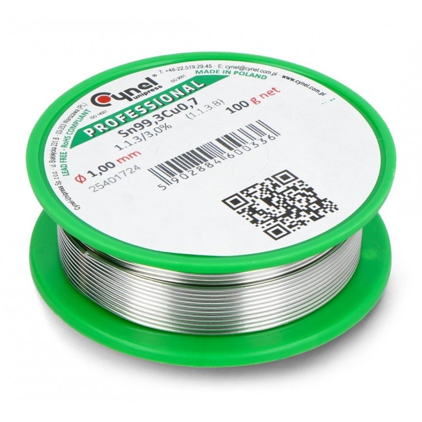 Solder Cynel LC99.3 100g/1mm - lead-free – 2