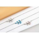 Brilio Silver Decent silver leaf necklace with blue opal NCL165WB Brilio Silver Decent silver leaf necklace with blue opal NCL165WB