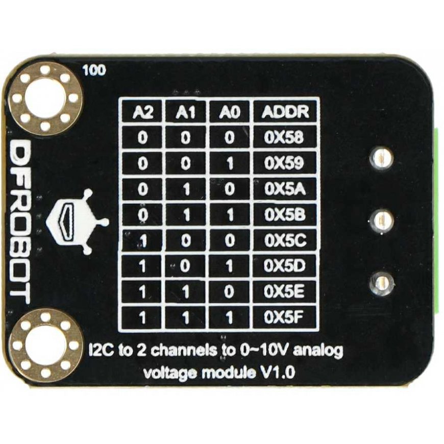 Gravity - 2-kanavainen I2C DAC-moduuli 0-10V - DFRobot DFR0971 – 3