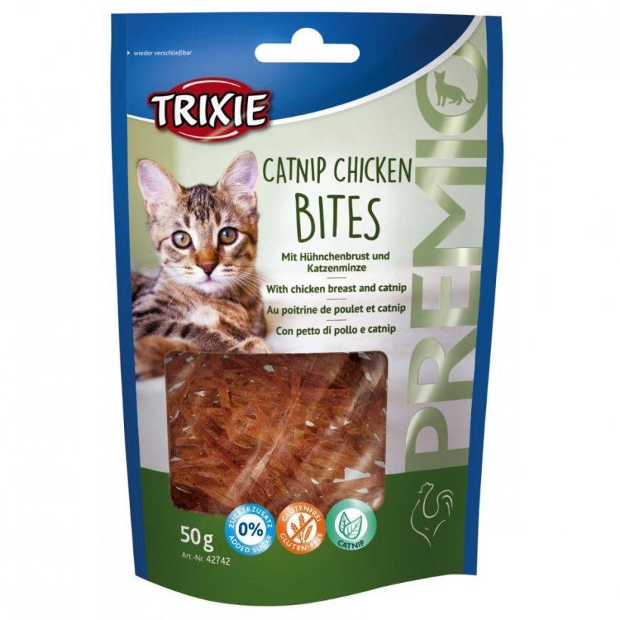 Cat treats : Trixie Premio Catnip Chicken Bites, 50 g