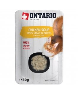 Canned cat food - Ontario Soup Adult Chicken and Cheese with Ric