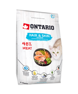 Dry cat food - Ontario Cat Hair and Skin, 400 gr