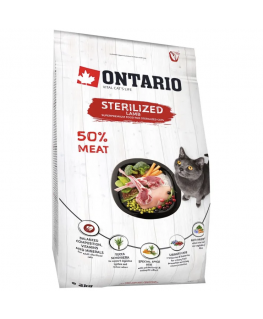 Dry cat food - Ontario Cat Sterilised Lamb, 2 kg