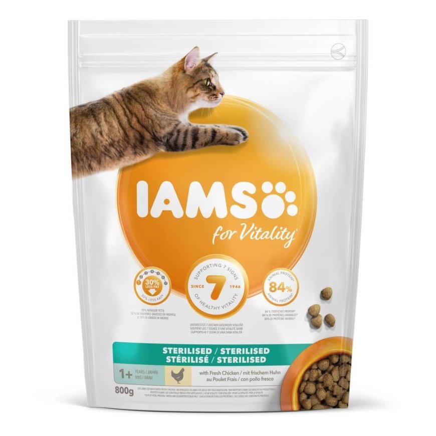 Dry food for cats - IAMS CAT ADULT STERILIZED CHICKEN, 800 gr
