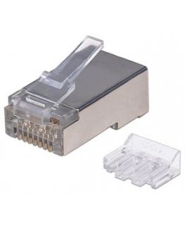 Intellinet RJ45 Modular Plugs Pro Line, Cat6A, STP, 3-prong, for solid & stranded wire, 50 µ gold-plated contacts, 70 pack