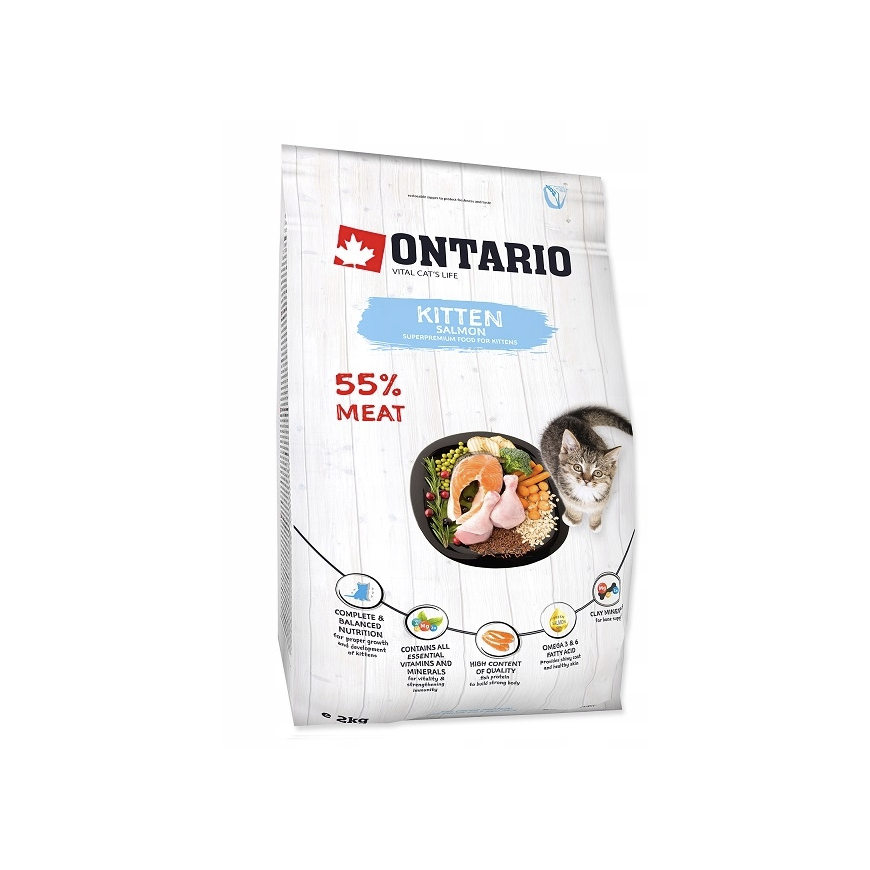 Dry food for kittens - Ontario Cat Kitten Salmon, 2 kg
