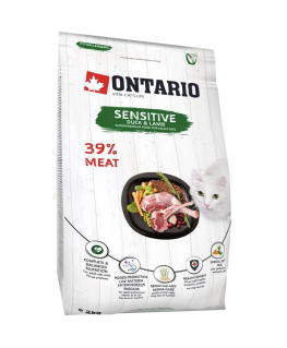 Dry cat food - Ontario Cat Sensitive Derma, 2 kg