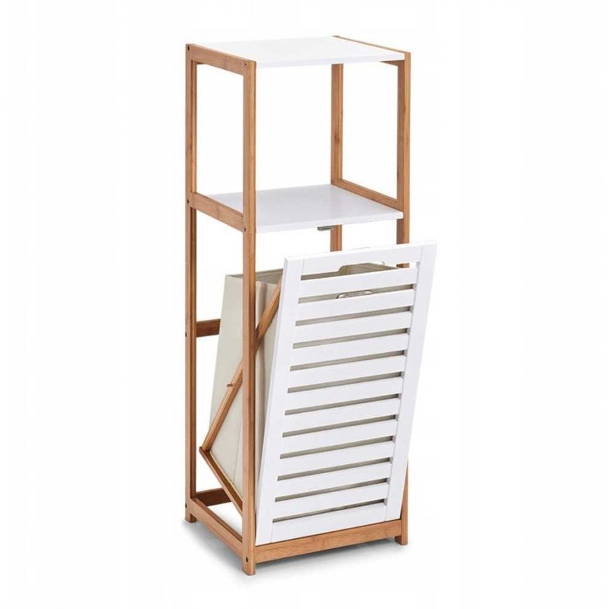 Zeller Bamboo Bamboo shelf for the bathroom, bookshelf with laundry basket, ladder-type ... – 5