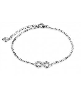 Troli Steel ankle bracelet with crystals Infinity