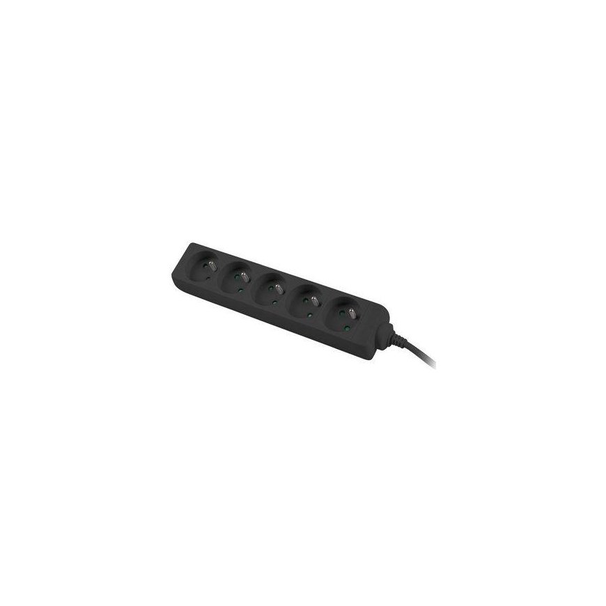 PremiumCord Extension cord 230V 2m 5 sockets black
