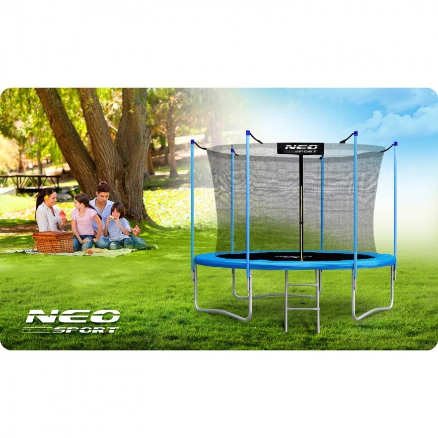 8 ft / 252 cm garden trampoline with inner net and Neo-Sport ladder – 3