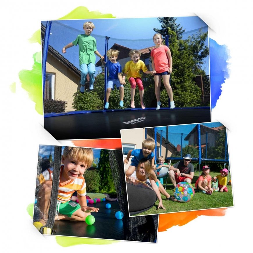 8 ft / 252 cm garden trampoline with inner net and Neo-Sport ladder – 5