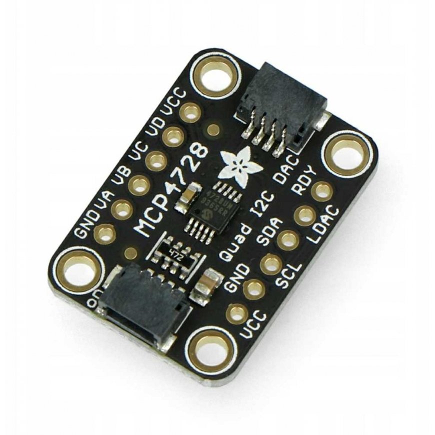 MCP4728 DAC I2C converter, 4 channels + EEPROM, Adafruit 4470 – 5