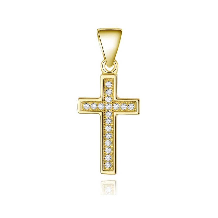 Beneto Gold Plated Silver Pendant Cross AGH589-GOLD – 2