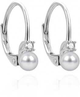 Agato Charming silver earrings with freshwater pearl AGUC3513P-G