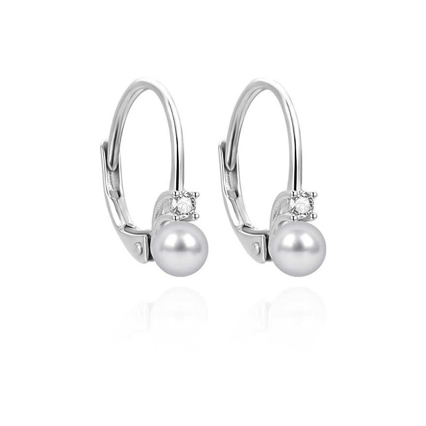 Agato Charming silver earrings with freshwater pearl AGUC3513P-G