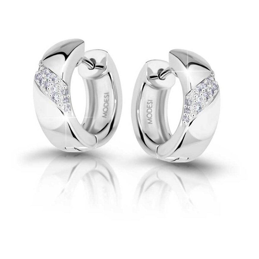 Modesi Silver earrings with cubic zirconia M23037