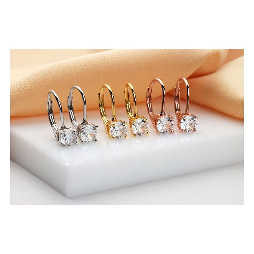 Brilio Silver Brilio Silver Minimalist silver earrings with zircons EA914W – 2