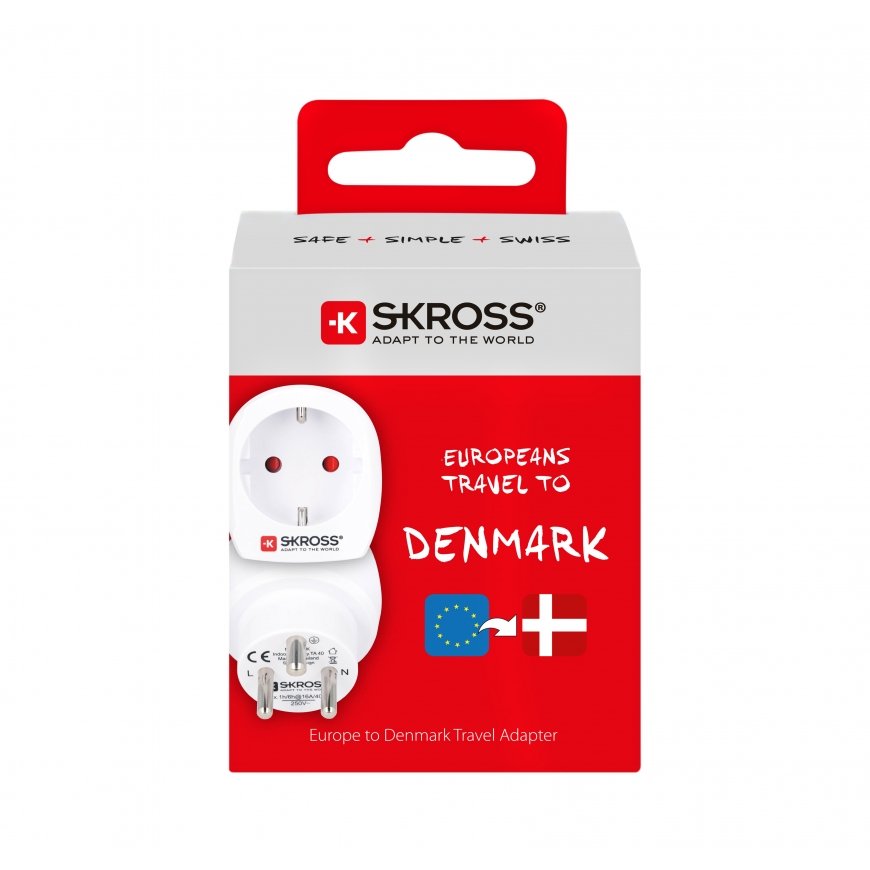 Skross 1.500232-E pistorasia-adapteri Tyyppi C (Europistoke) Tyyppi K (DK) – 4