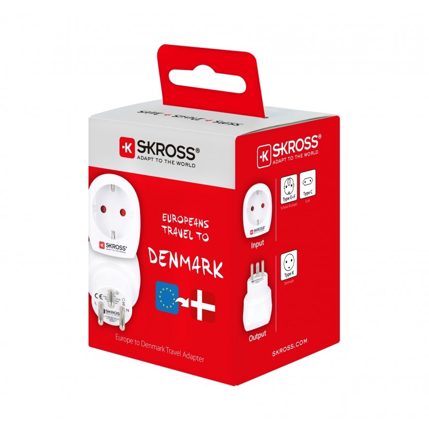 Skross 1.500232-E pistorasia-adapteri Tyyppi C (Europistoke) Tyyppi K (DK) – 5