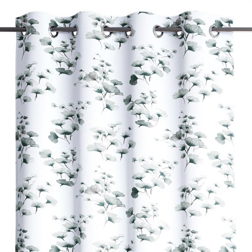 Night blackout type curtain AmeliaHome SERENITY, 140x250 cm, flowers, color: white, flower pattern – 3