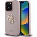 Guess PU Grained 4G Metal Logo Apple iPhone 15 Pro dėklas telefonui rožinės spalvos Guess PU Grained 4G Metal Logo Apple iPhone 15 Pro dėklas telefonui rožinės spalvos