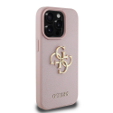 Guess PU Grained 4G Metal Logo Apple iPhone 15 Pro dėklas telefonui rožinės spalvos Guess PU Grained 4G Metal Logo Apple iPhone 15 Pro dėklas telefonui rožinės spalvos