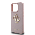 Guess PU Grained 4G Metal Logo Apple iPhone 15 Pro dėklas telefonui rožinės spalvos Guess PU Grained 4G Metal Logo Apple iPhone 15 Pro dėklas telefonui rožinės spalvos